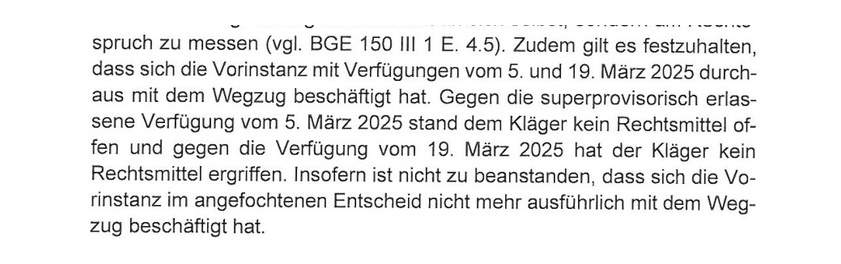 Auszug Obergericht zu den März-Verfügungen