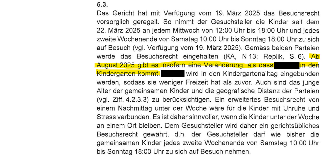 Kindergarteneintritt