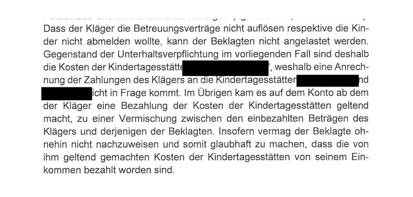 Auszug Obergericht zu den Kita-Zahlungen