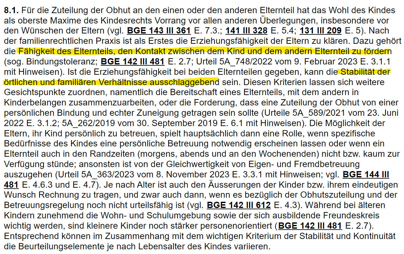 Obhutszuteilung