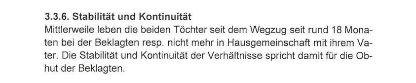 Auszug Obergericht zur Stabilität