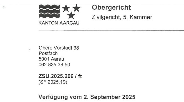 Verfügung Berufungsantwort